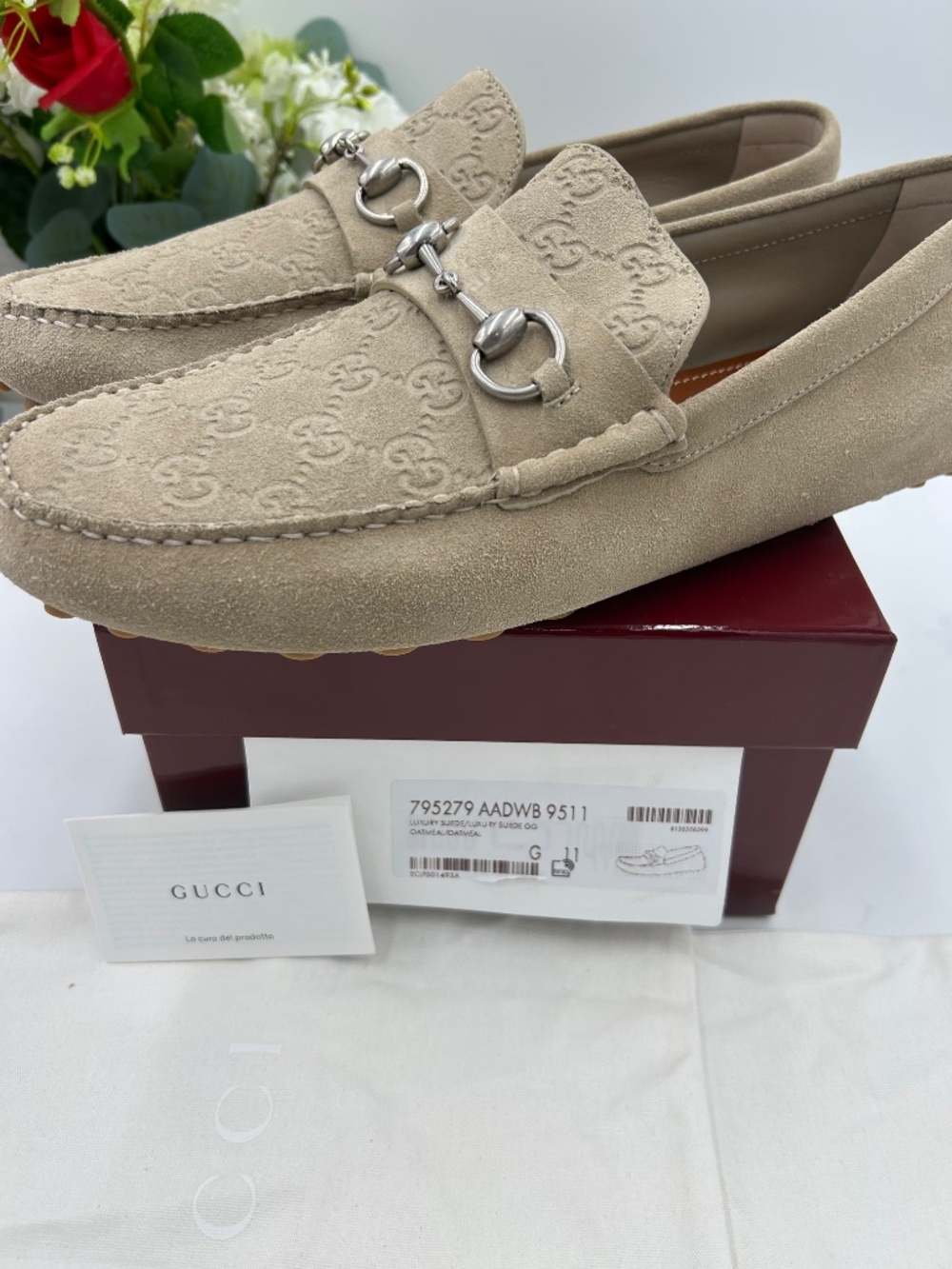 *************Men’s Gucci GG suede Driver loafers. Size 11.(fits 12 US.) - Picture 6 of 11